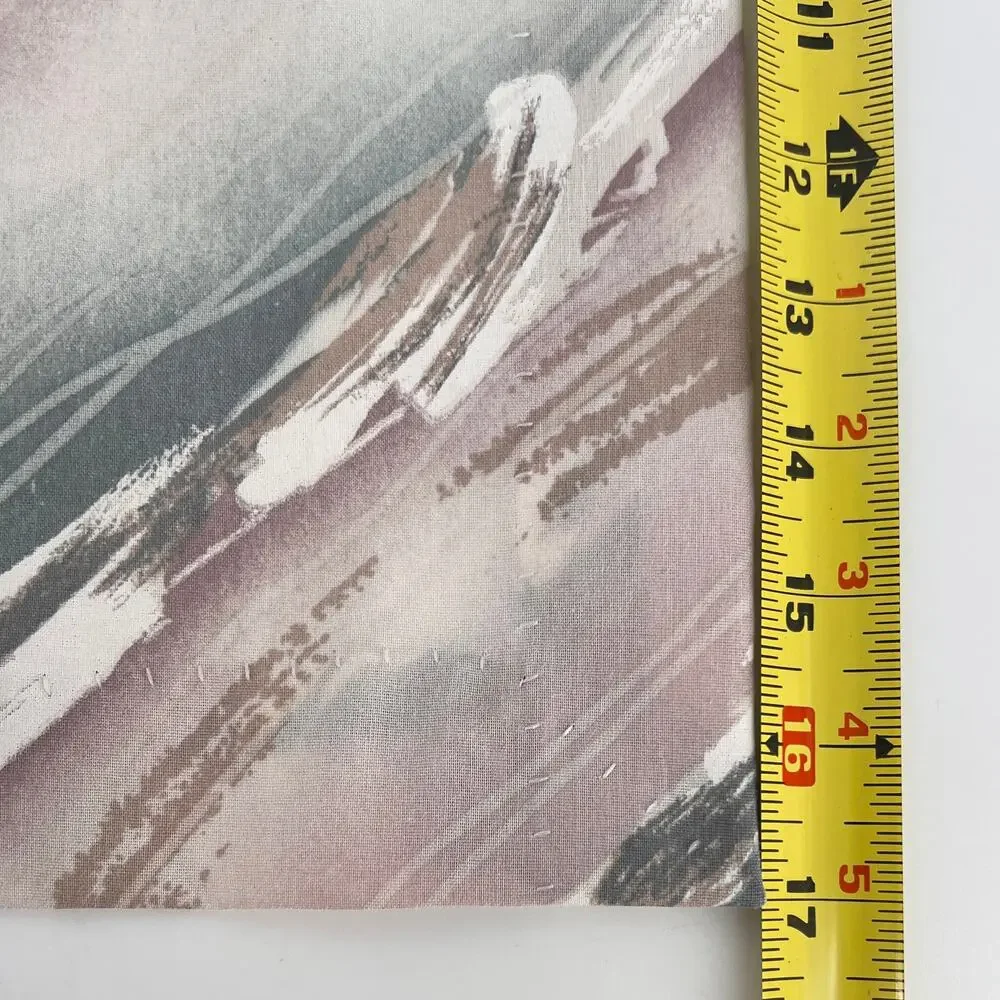 90s Vintage Watercolor Brushstroke Abstract Valance Curtain Muted 1990s
